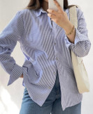 شومیز راه راه آبی