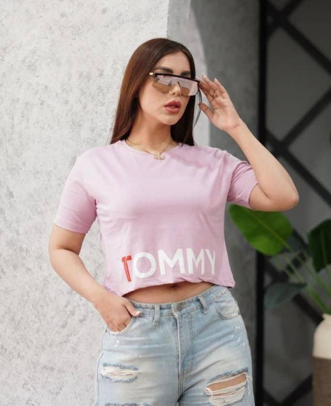 کراپ زنانه طرح دار