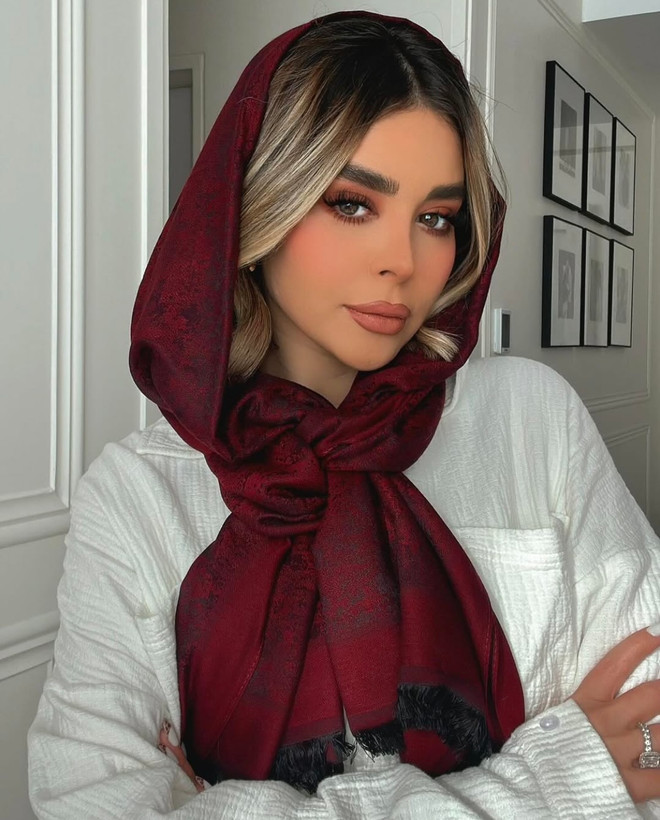 خرید آنلاین شال زرشکی یلدایی